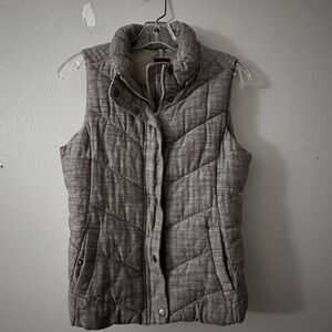 Women's Quilted Gray/Tan Vest
